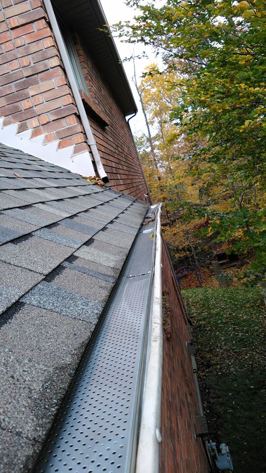 Gutter guards installed on eavestroughs in London Ontario